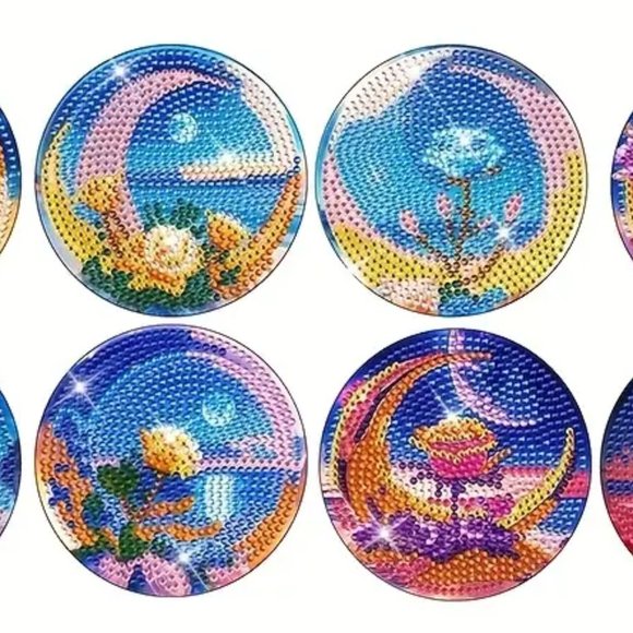 Rhinestone Moon Coasters - Picture 4 of 6